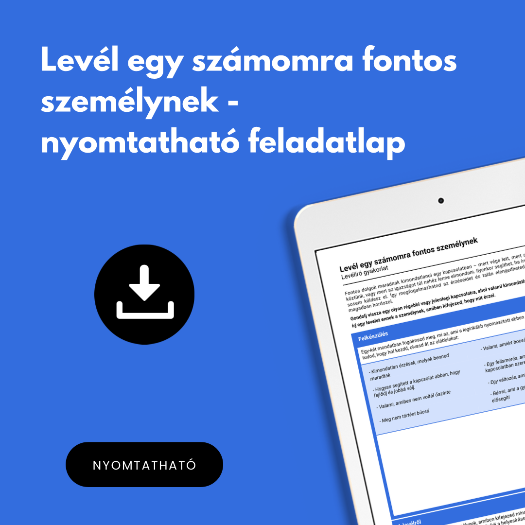 Levél egy számomra fontos személynek - nyomtatható feladatlap